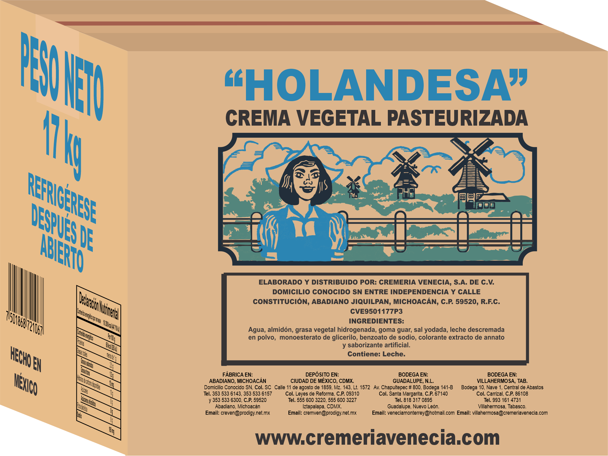 Imagen de la Crema Holandesa 17 kg